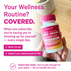 Pink Stork Uterus Ovary Powder image signals hormonal wellness through organ-derived nutrition.