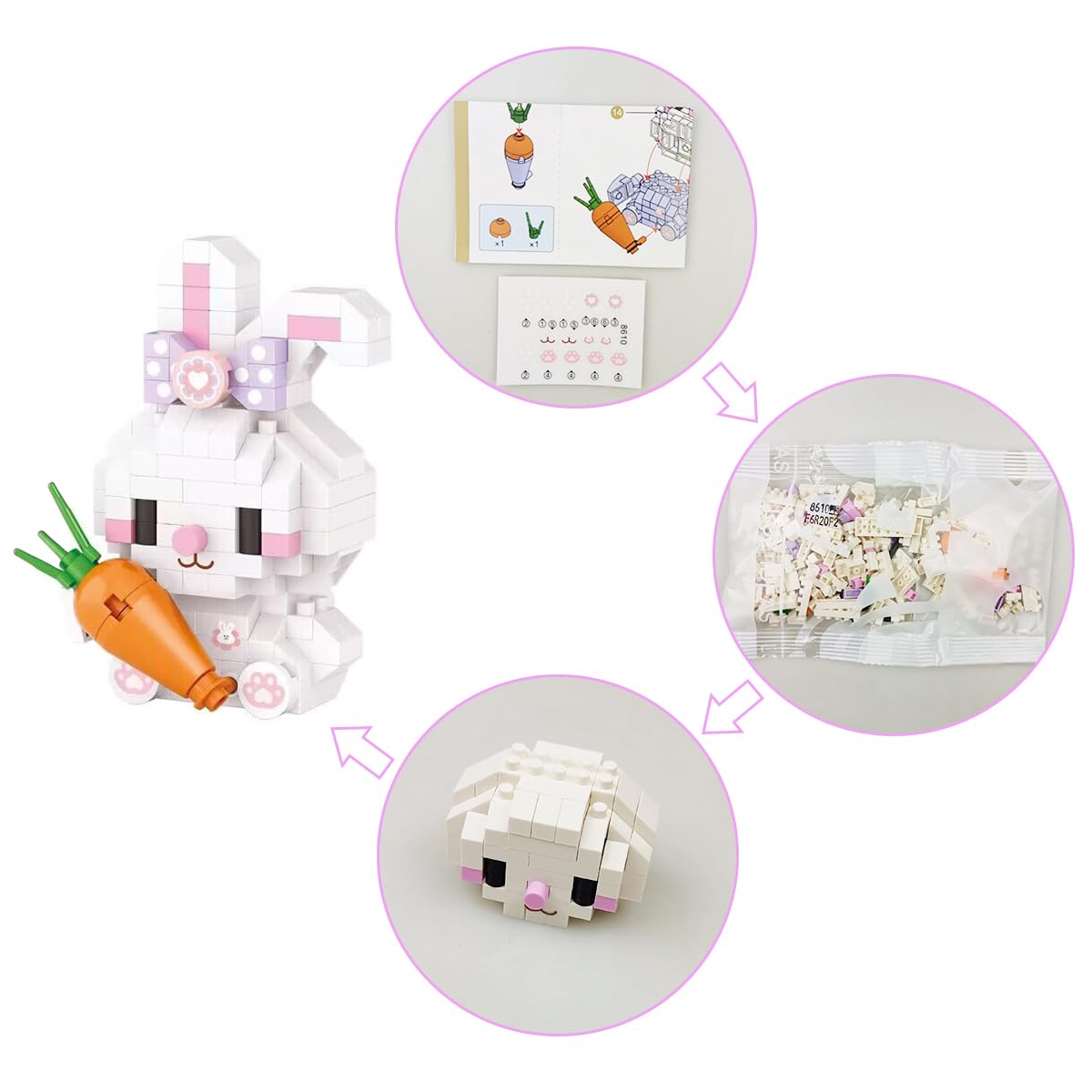 Pinkiwine Easter block chick, engaging construction set for curious kids