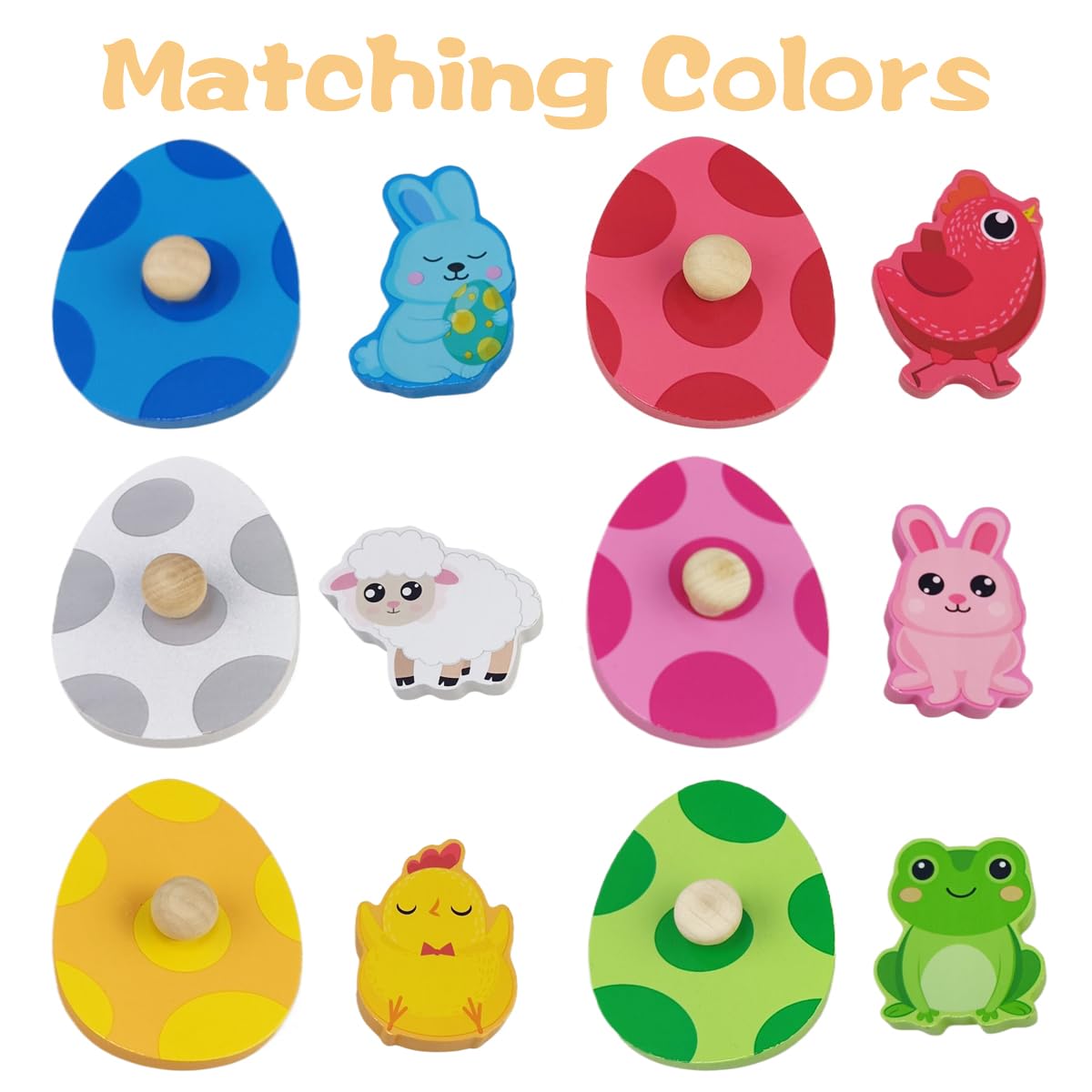 Pinkiwine Easter frog puzzle pieces—supports hand-eye coordination in early learners