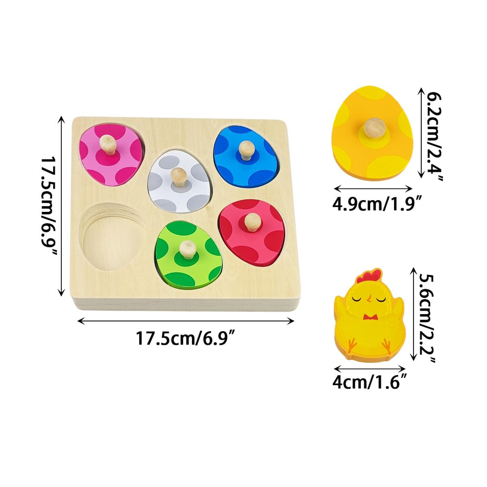 Pinkiwine Easter wooden peg puzzles—toddler-friendly on-the-go design