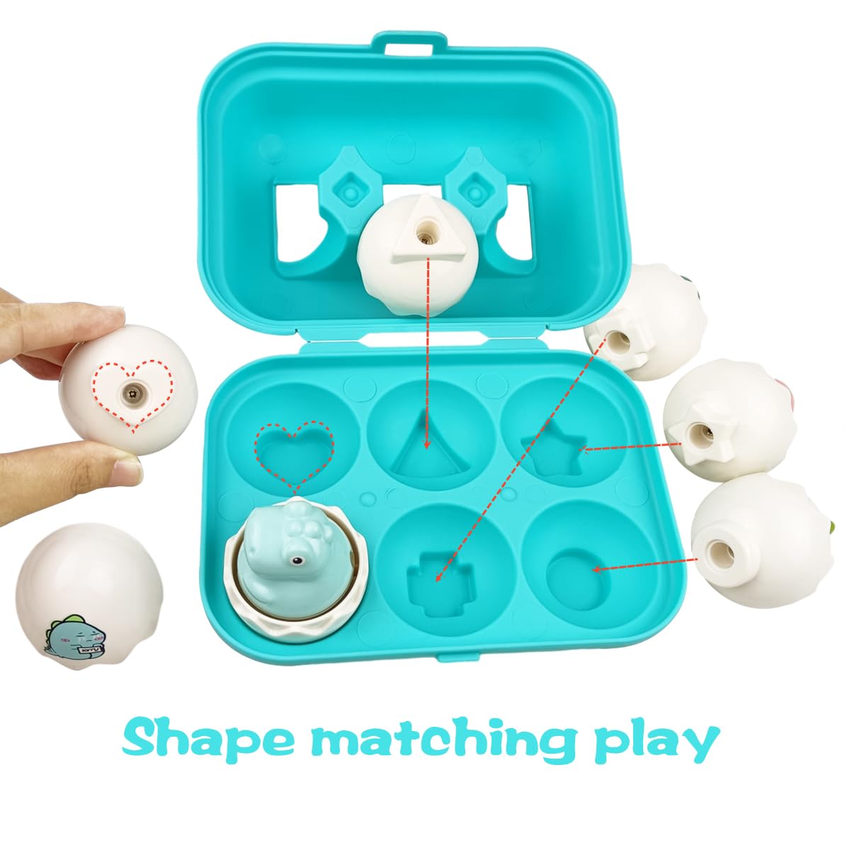 Pinkiwine sorting pedestal scene showing color and shape matching for Montessori learning.