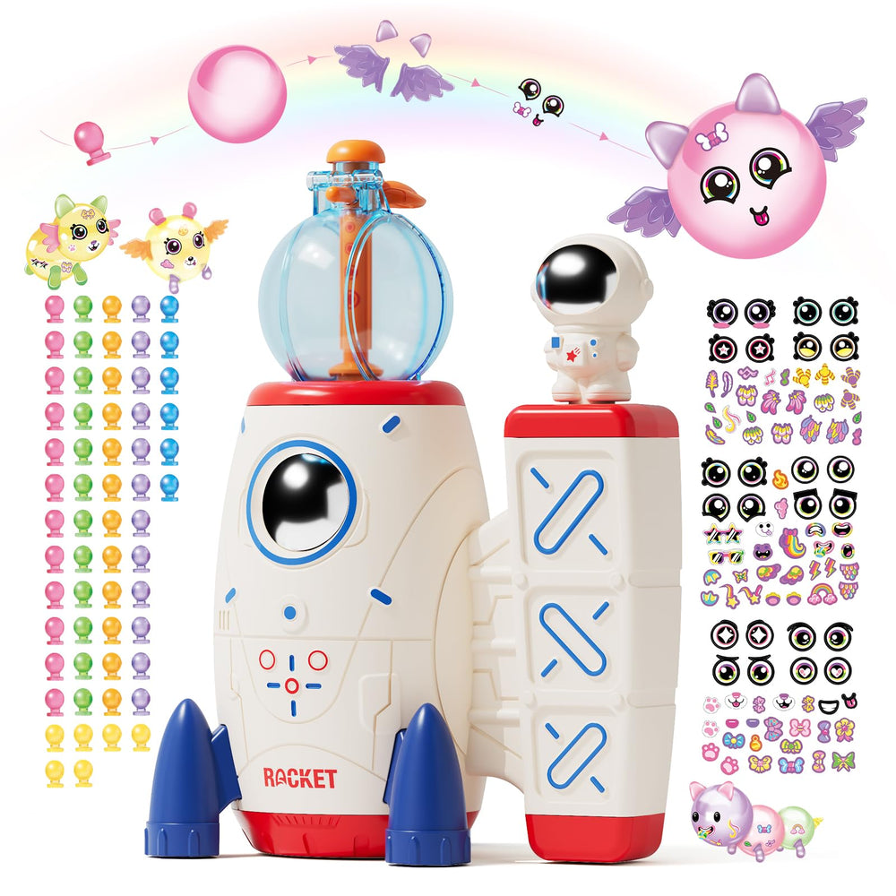 PINSHILE DIY Space Magic Balloon Craft Kit with balloons and rocket pump for creative play