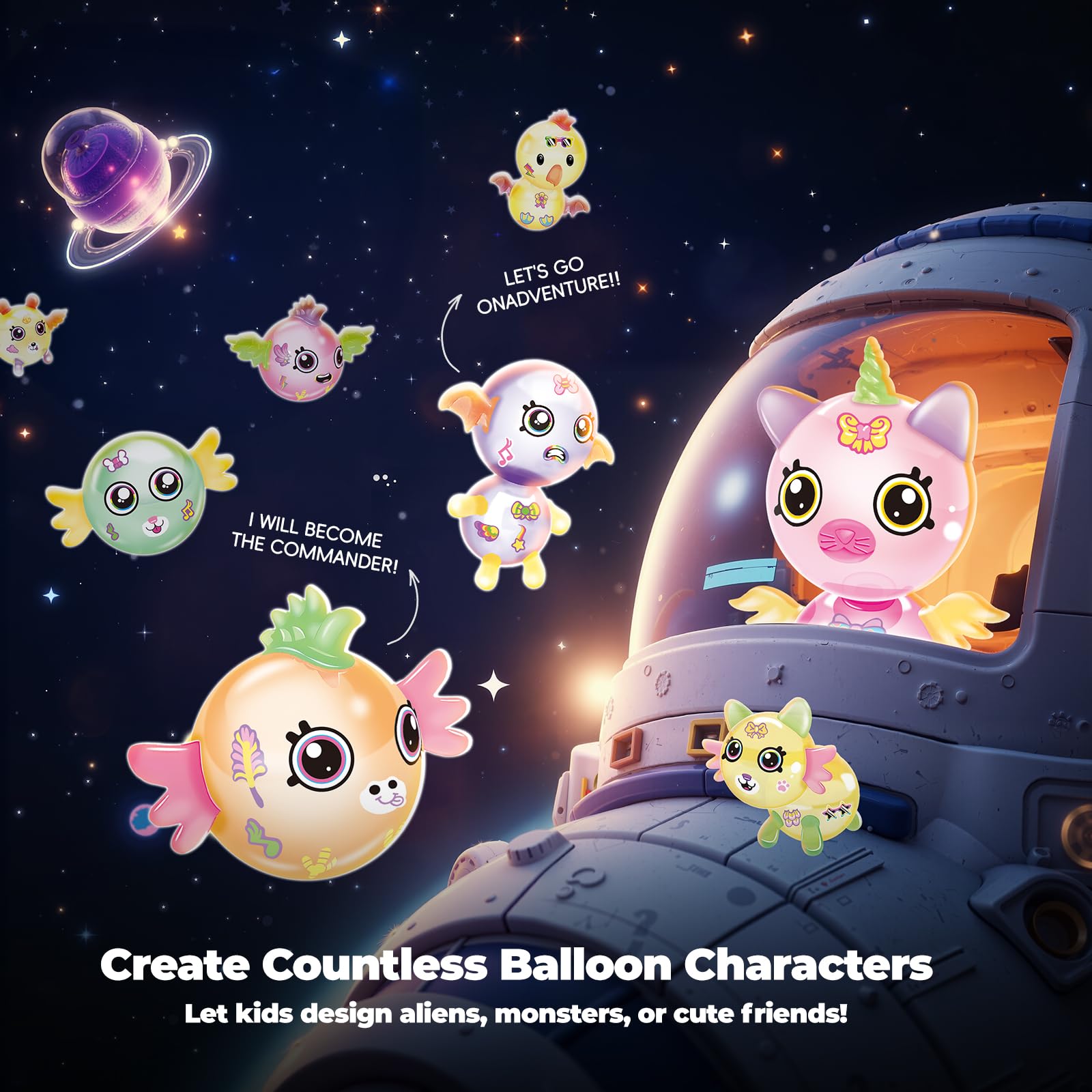 PINSHILE Space Creature Balloon Designs spark imaginative storytelling and hands-on crafts
