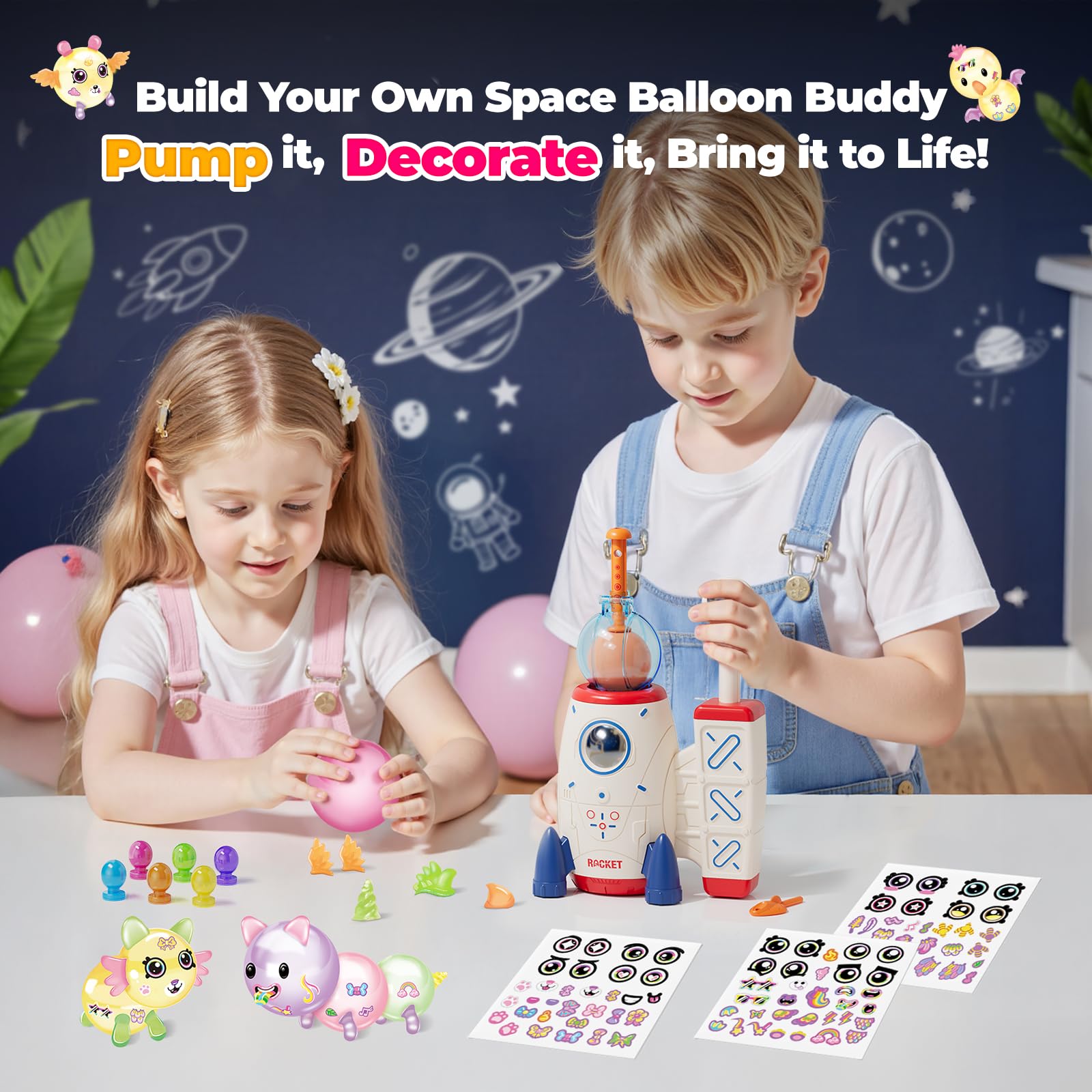 PINSHILE Stickers and Accessories enable colorful balloon decorations for personalized characters