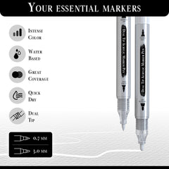 Pinturale Arts white acrylic paint pen with 3mm tip for bold fills
