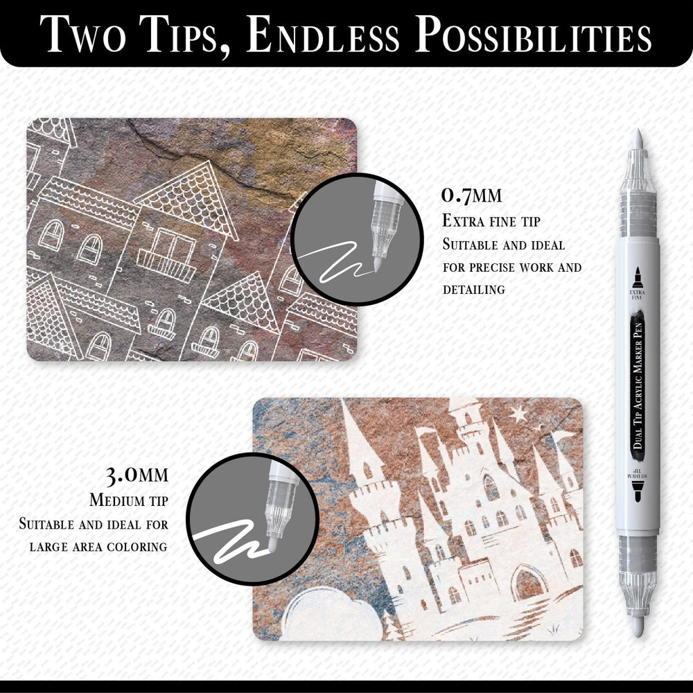 Pinturale Arts white acrylic paint pen ideal for rock painting and crafts