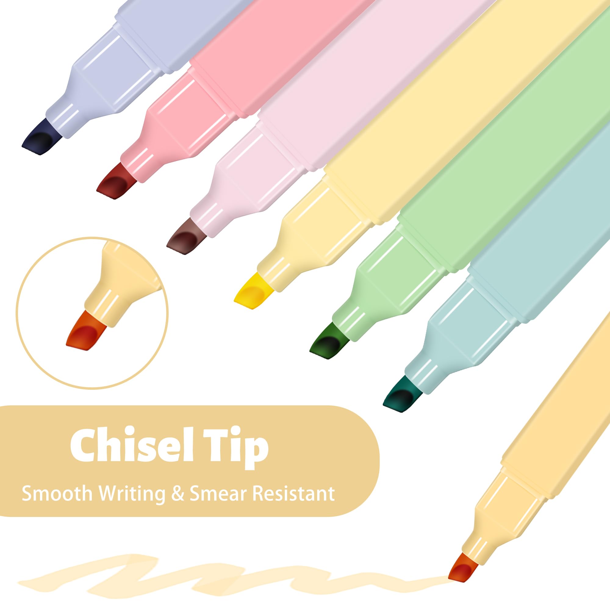 Piochoo no-bleed highlighter enables clean pages during study.