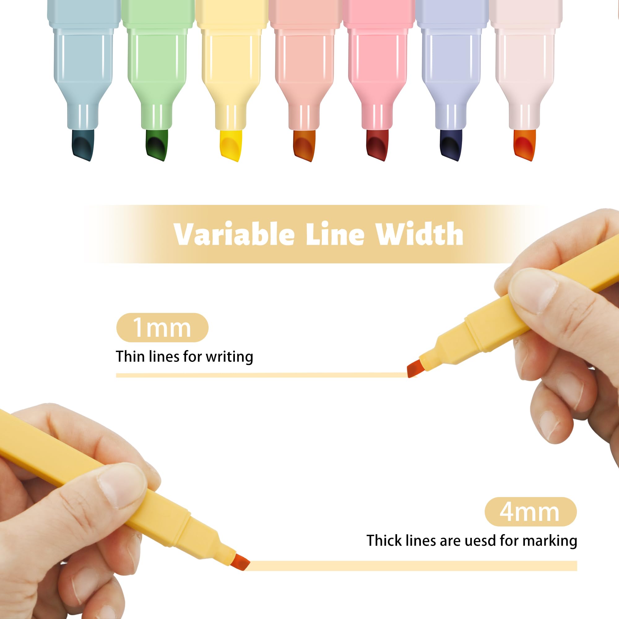 Piochoo square-hold highlighters deliver comfortable grip during long notes.
