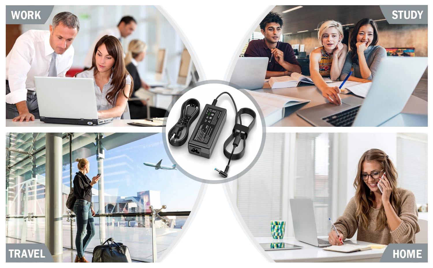 PIOEVTKA 100-240V input enables global use with HP notebooks.