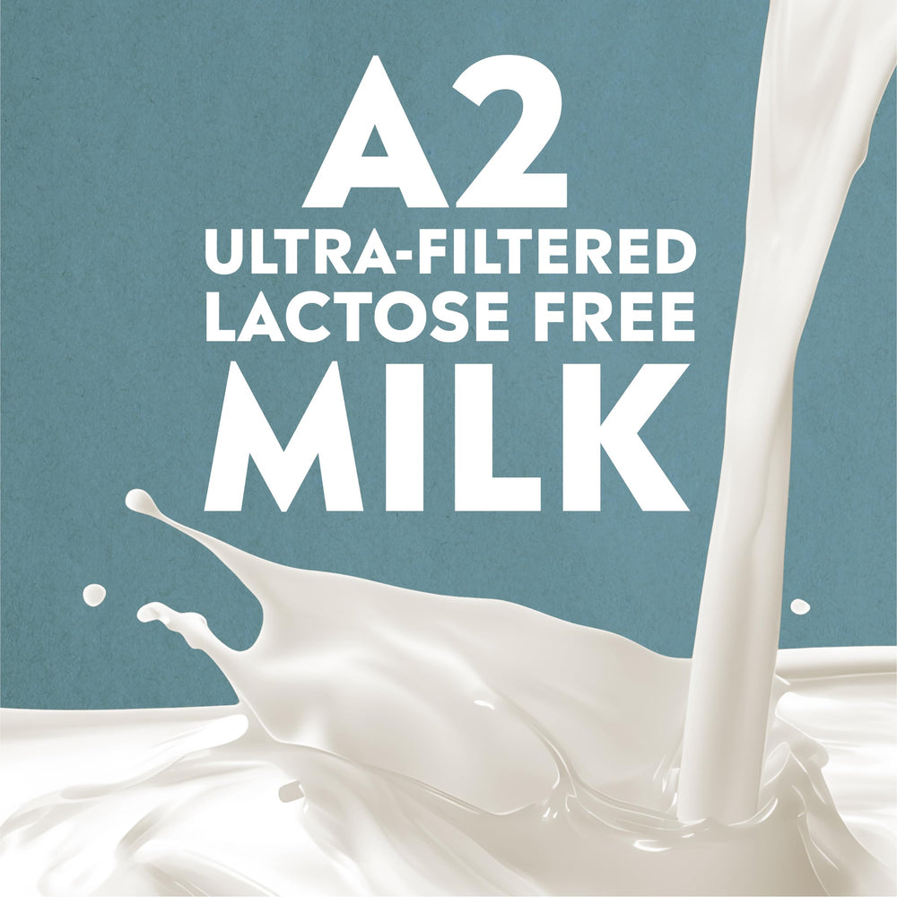 Lactose-free label on Pioneer Pastures vanilla A2 milkshake bottle