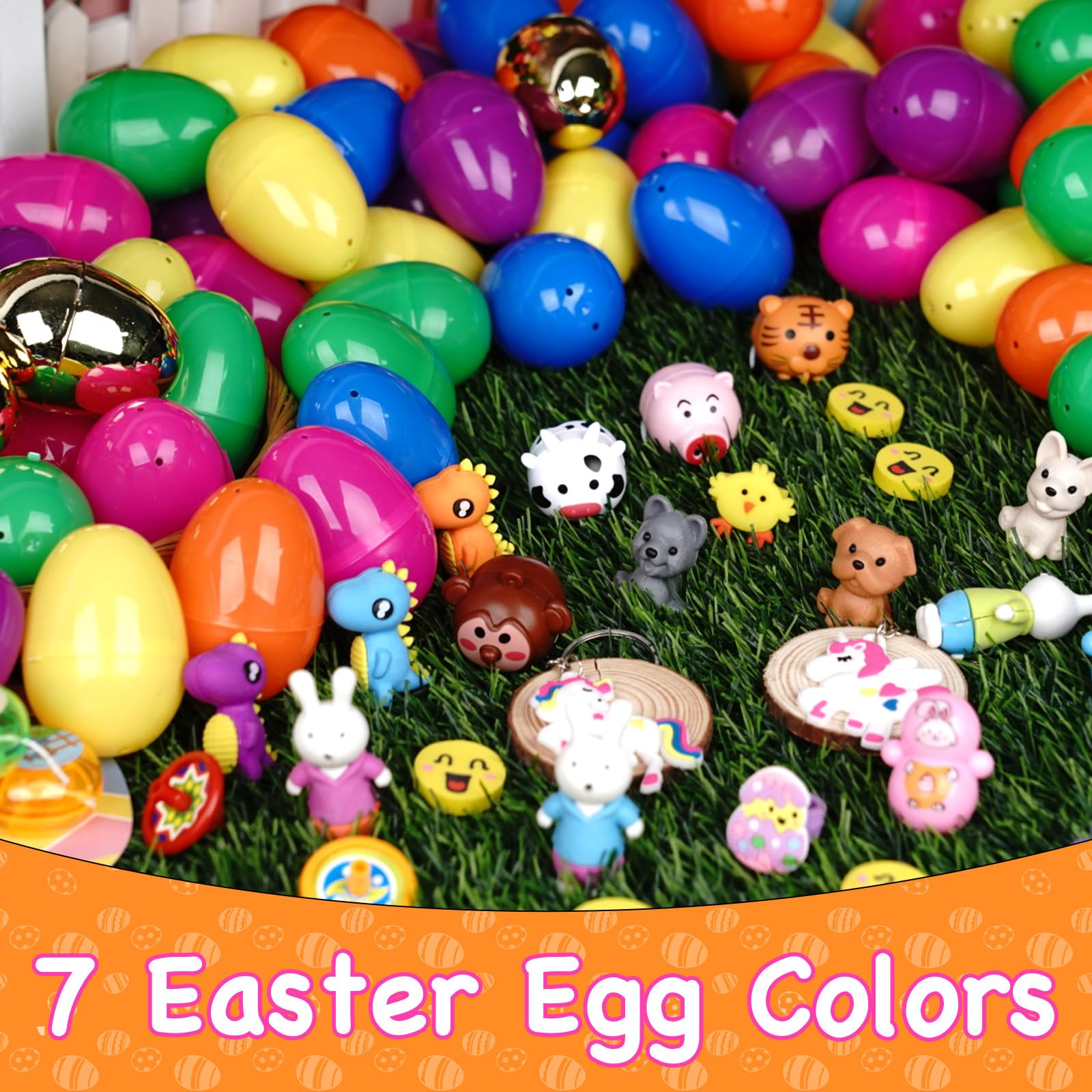 PIONJOY 50 toy eggs perfect for Easter baskets and party favors.