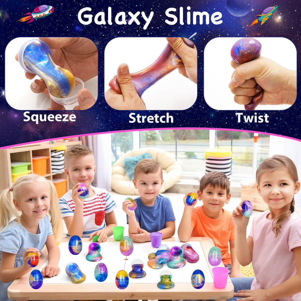 PIONJOY 6-color Galaxy Slime Kit for twisting and squishing fun