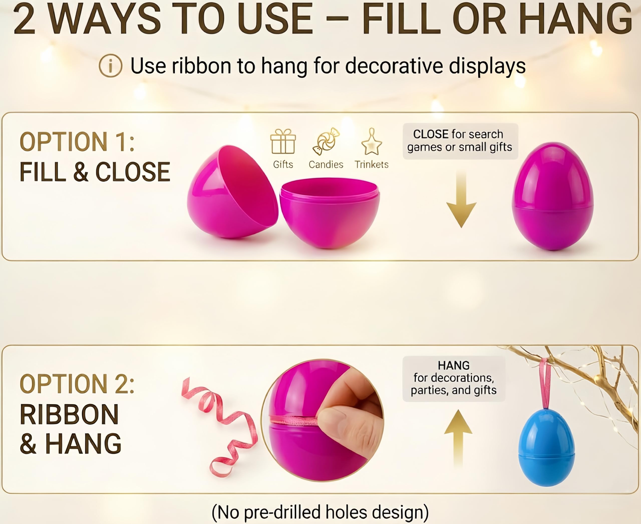 PIONJOY fillable eggs designed for surprises and treasure hunts.