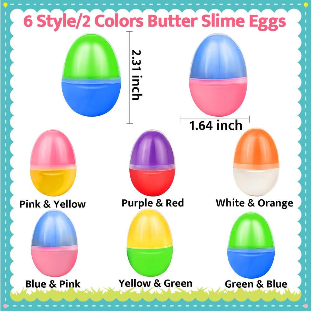 PIONJOY colorful butter slime eggs ready for Easter egg hunt and play