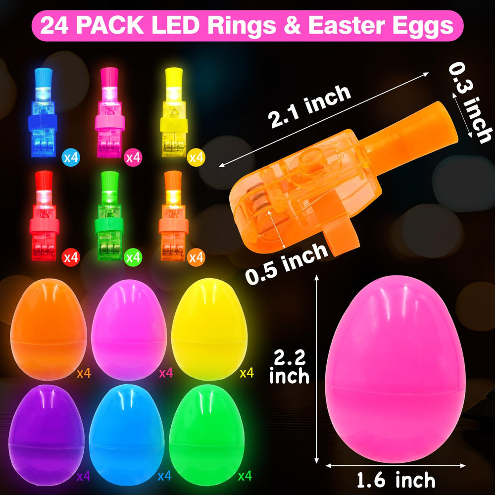 PIONJOY Easter eggs sized 2.2 by 1.6 inches for easy basket stuffing.