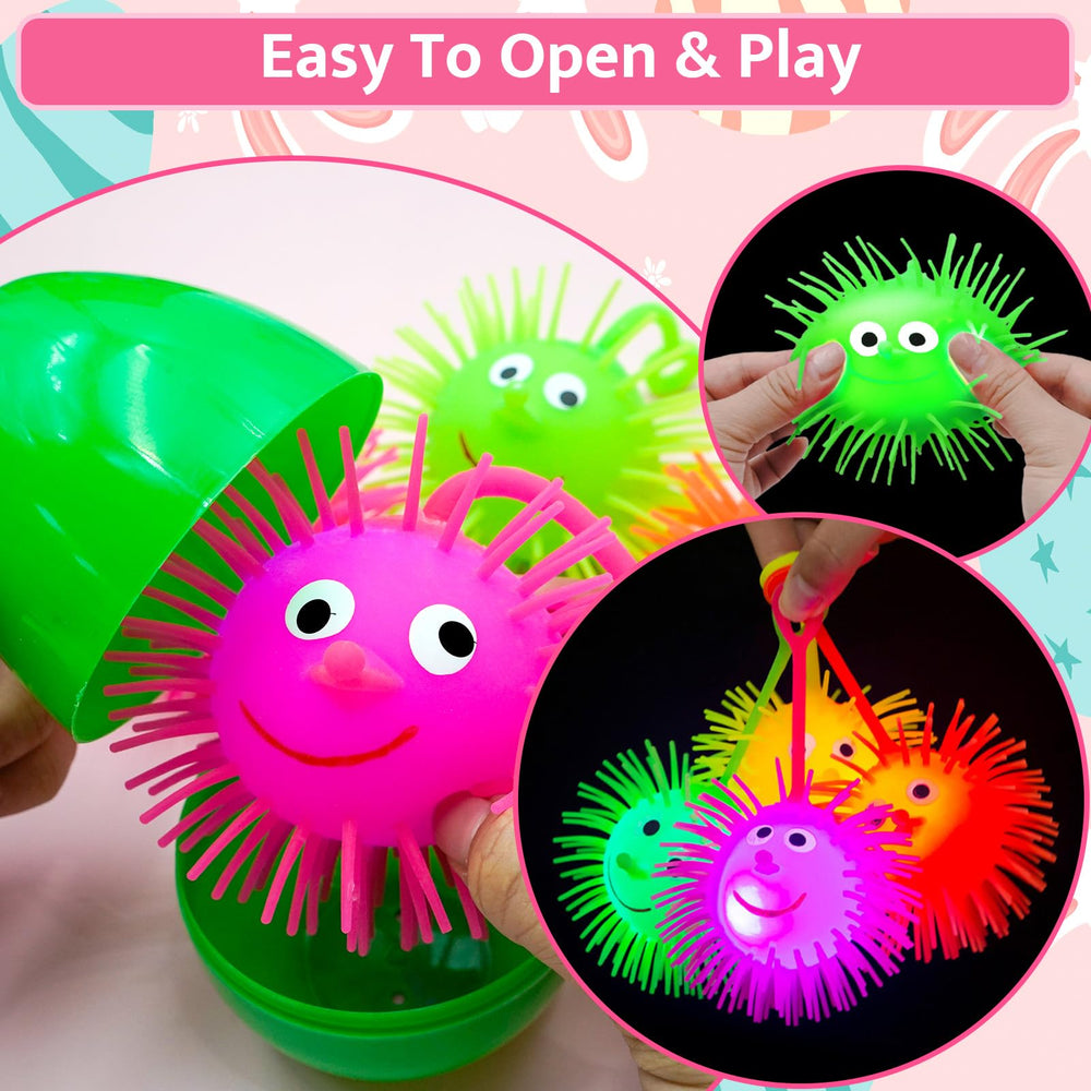 PIONJOY Easter Egg Decoration Pack with LED balls enhances party visuals.