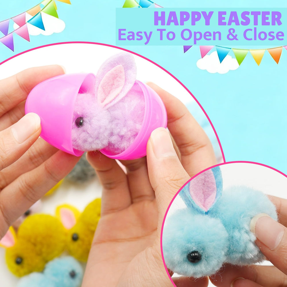 PIONJOY plush bunny in a multicolor Easter egg, inspires creative play and collection.
