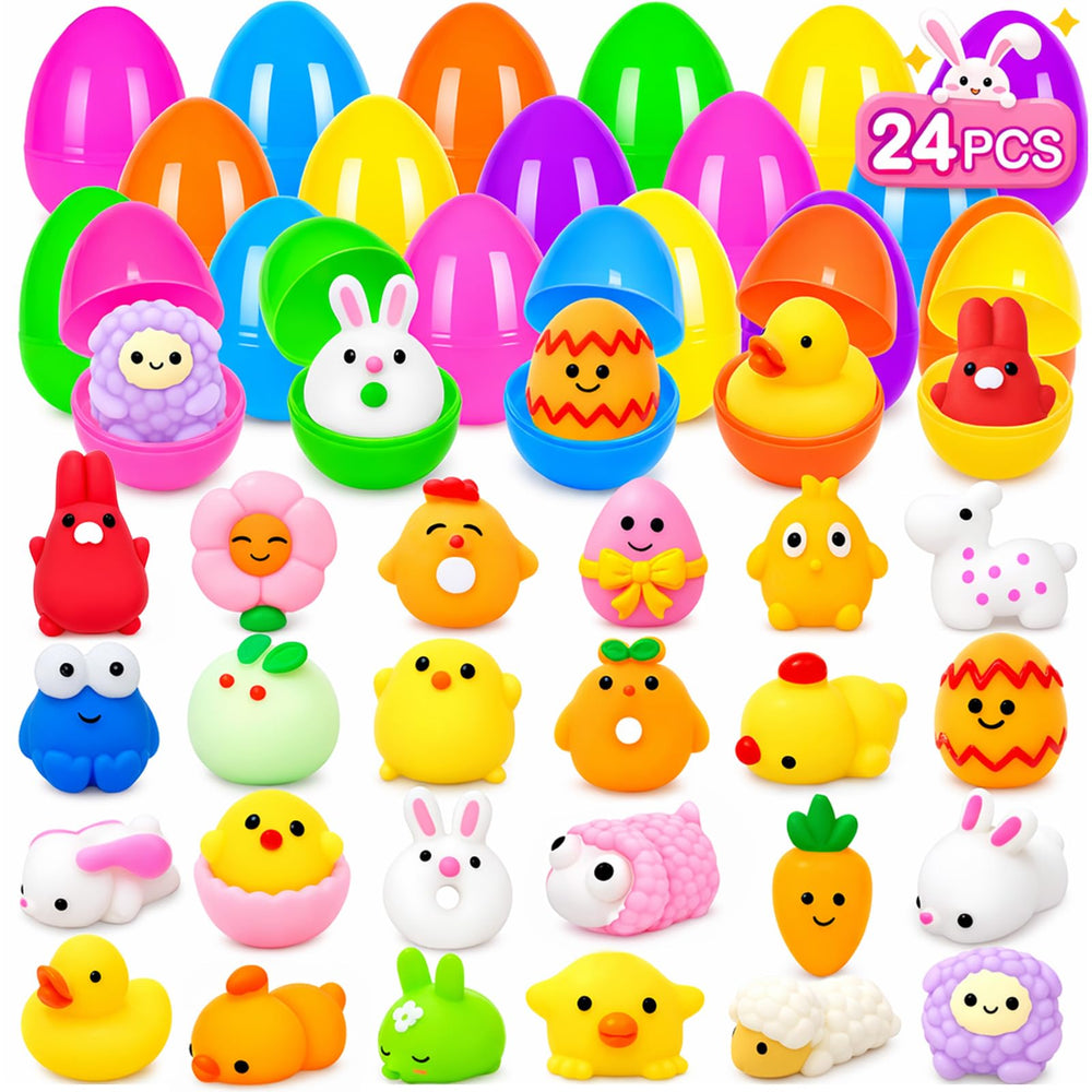 PIONJOY Easter egg fillers pack in a colorful gift box for party favors.