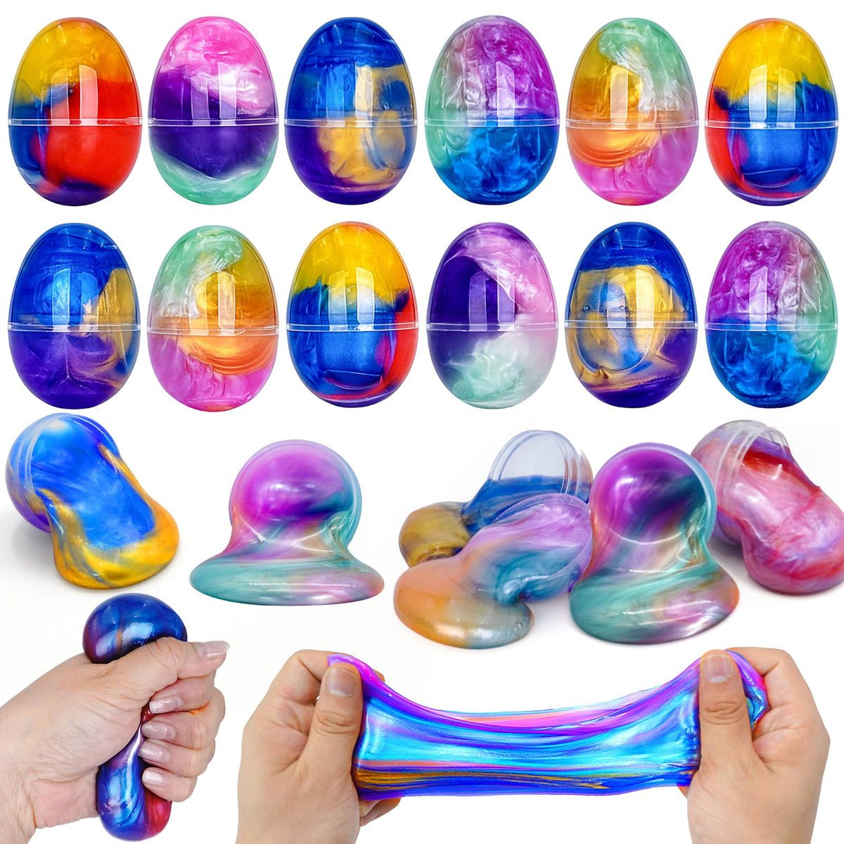 PIONJOY Galaxy Slime Egg Pack for Easter party favors and play