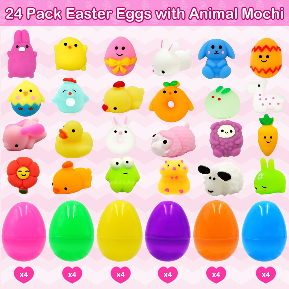 PIONJOY Mochi squishies inside eggs for joyful squeezing and play.
