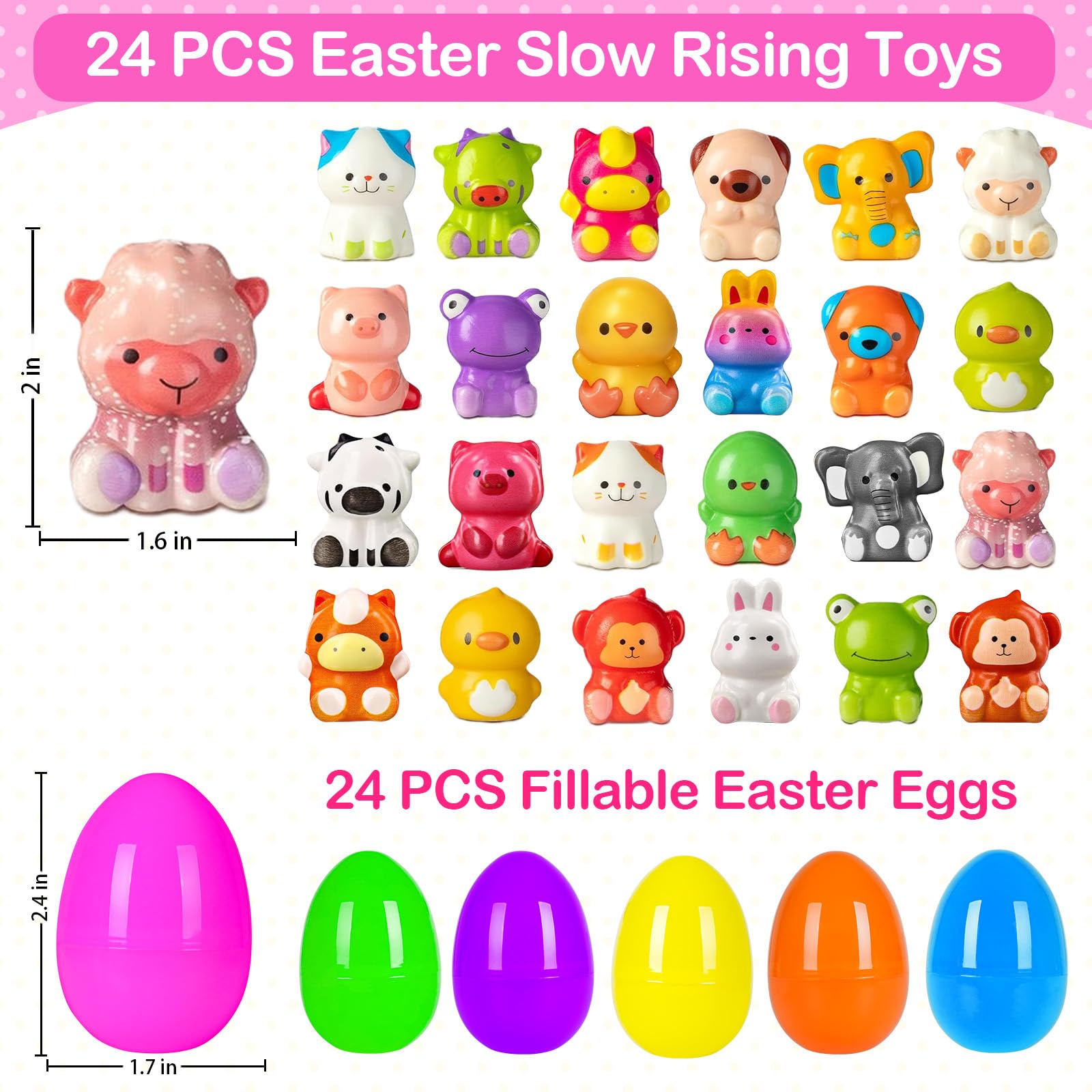 Close-up of slow rising squishy toy inside a colorful egg