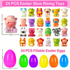 Close-up of slow rising squishy toy inside a colorful egg