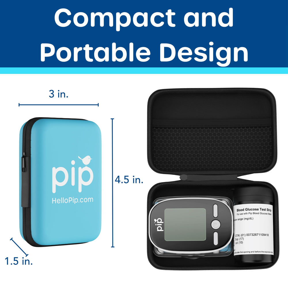 Pip glucose meter in use for easy, fast readings