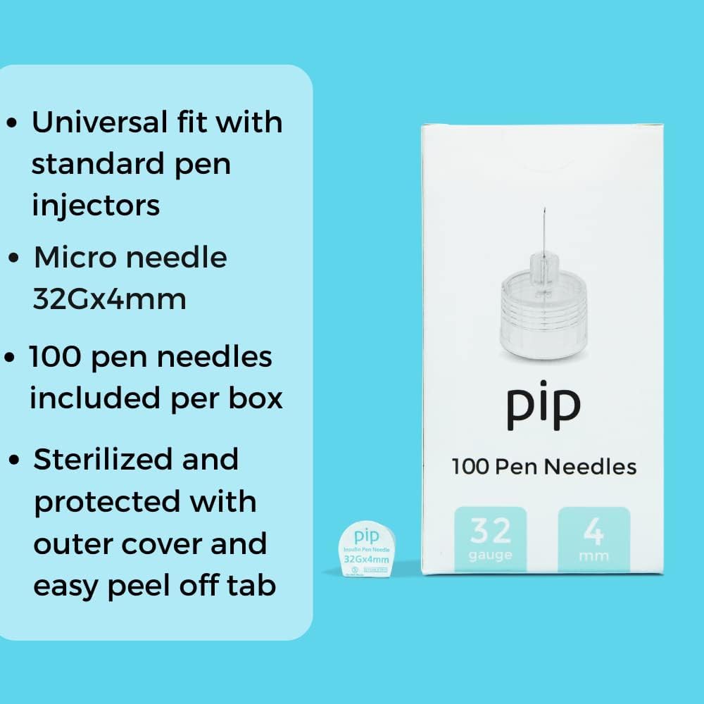 Pip needles show universal compatibility across Lantus, Victoza, and Ozempic pens.