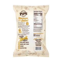 Closeup of Pipcorn Truffle Fries highlighting heirloom corn texture and shareable crunch.