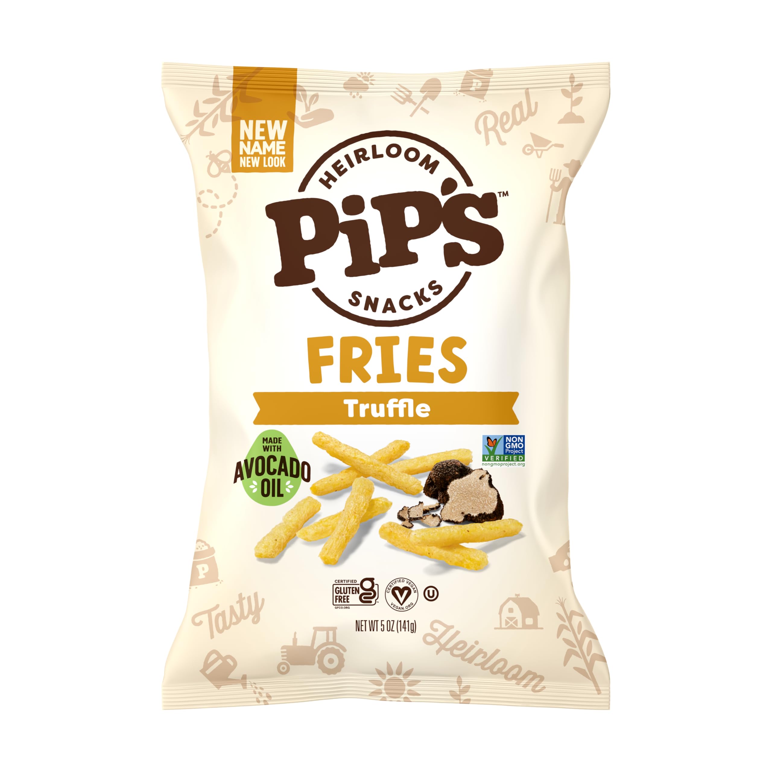 Pipcorn Fries Truffle 5oz pack — savory crunch with real black truffle.