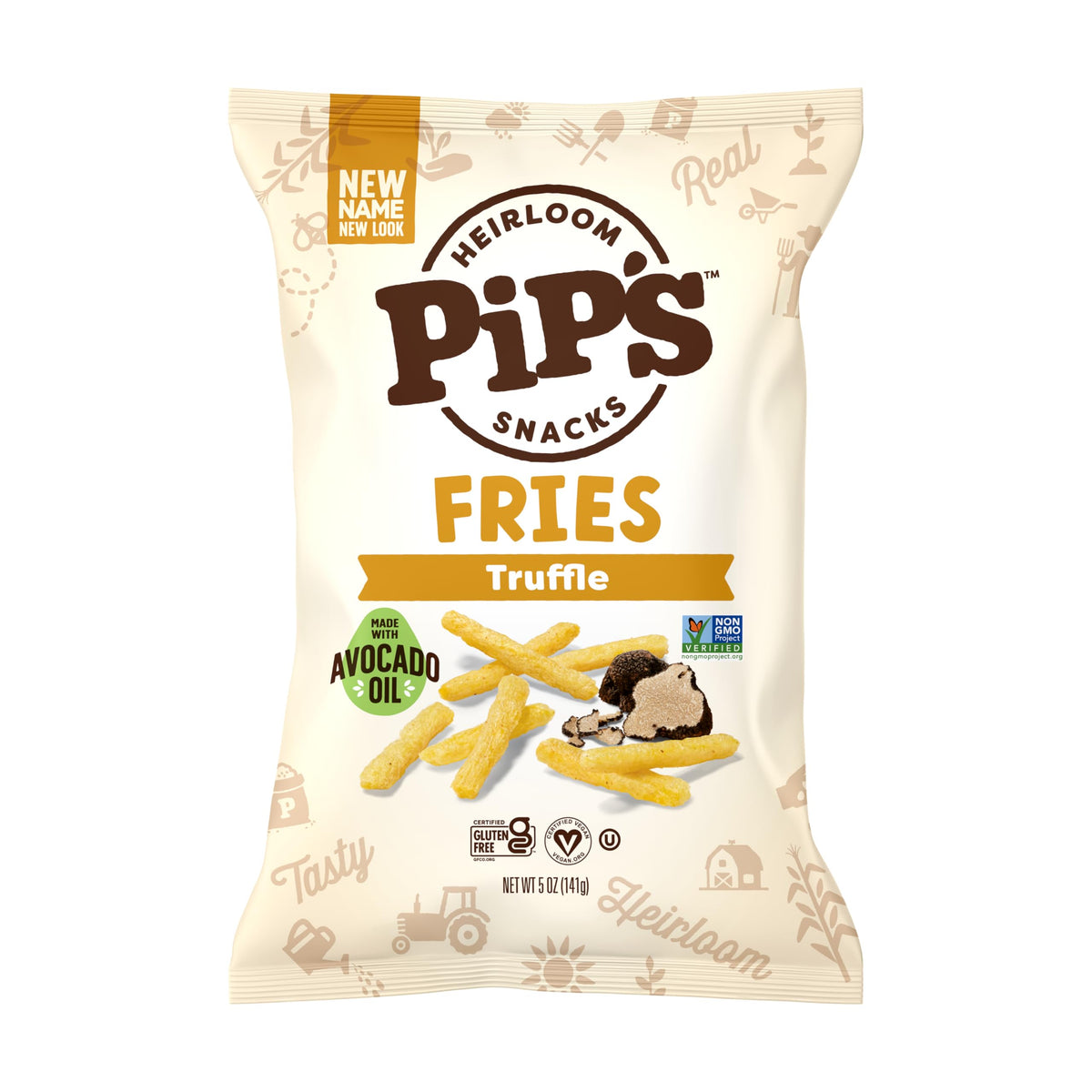 Pipcorn Fries Truffle 5oz pack — savory crunch with real black truffle.