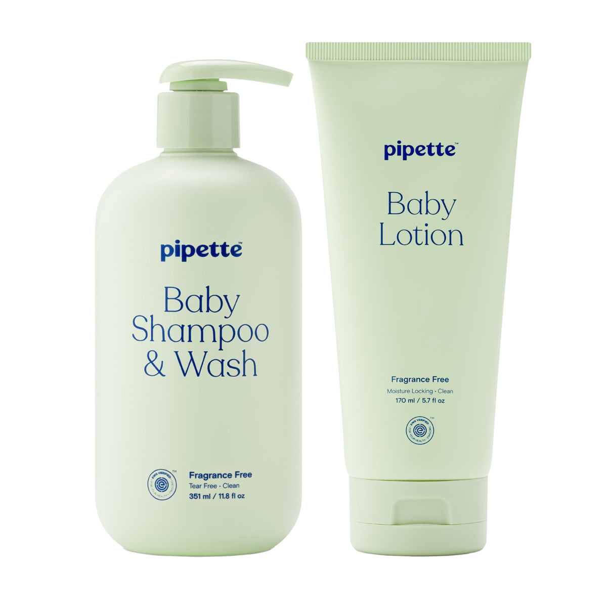 Pipette Fragrance Free Wash bottle pour for gentle cleansing of delicate skin.