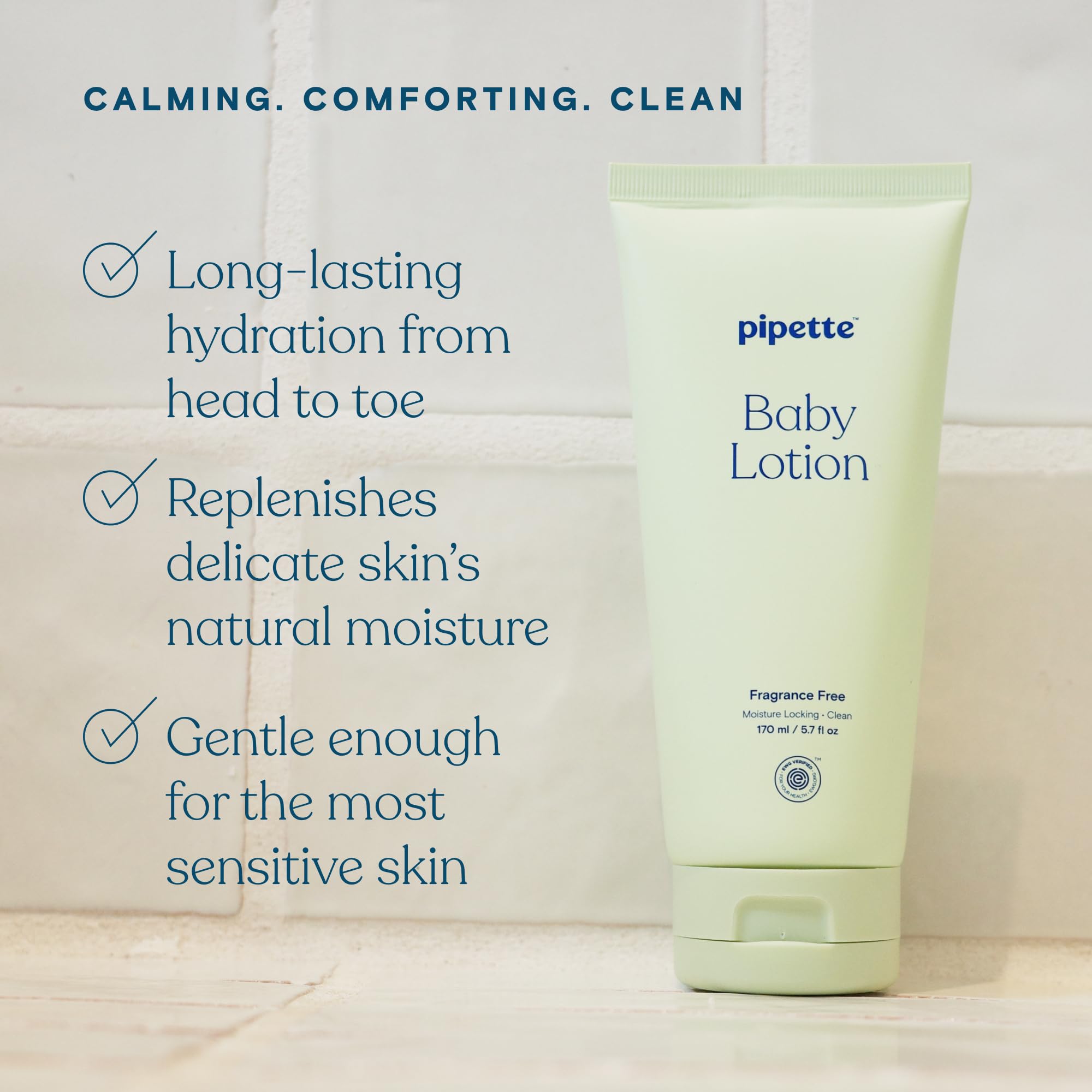 Pipette Fragrance Free Wash newborn lather for tear-free bathing.