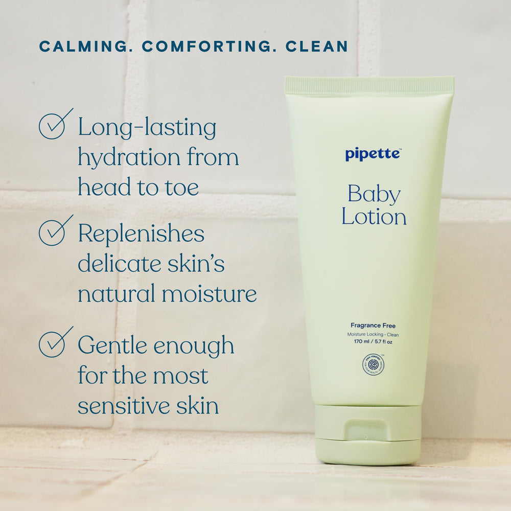 Pipette Fragrance Free Wash newborn lather for tear-free bathing.