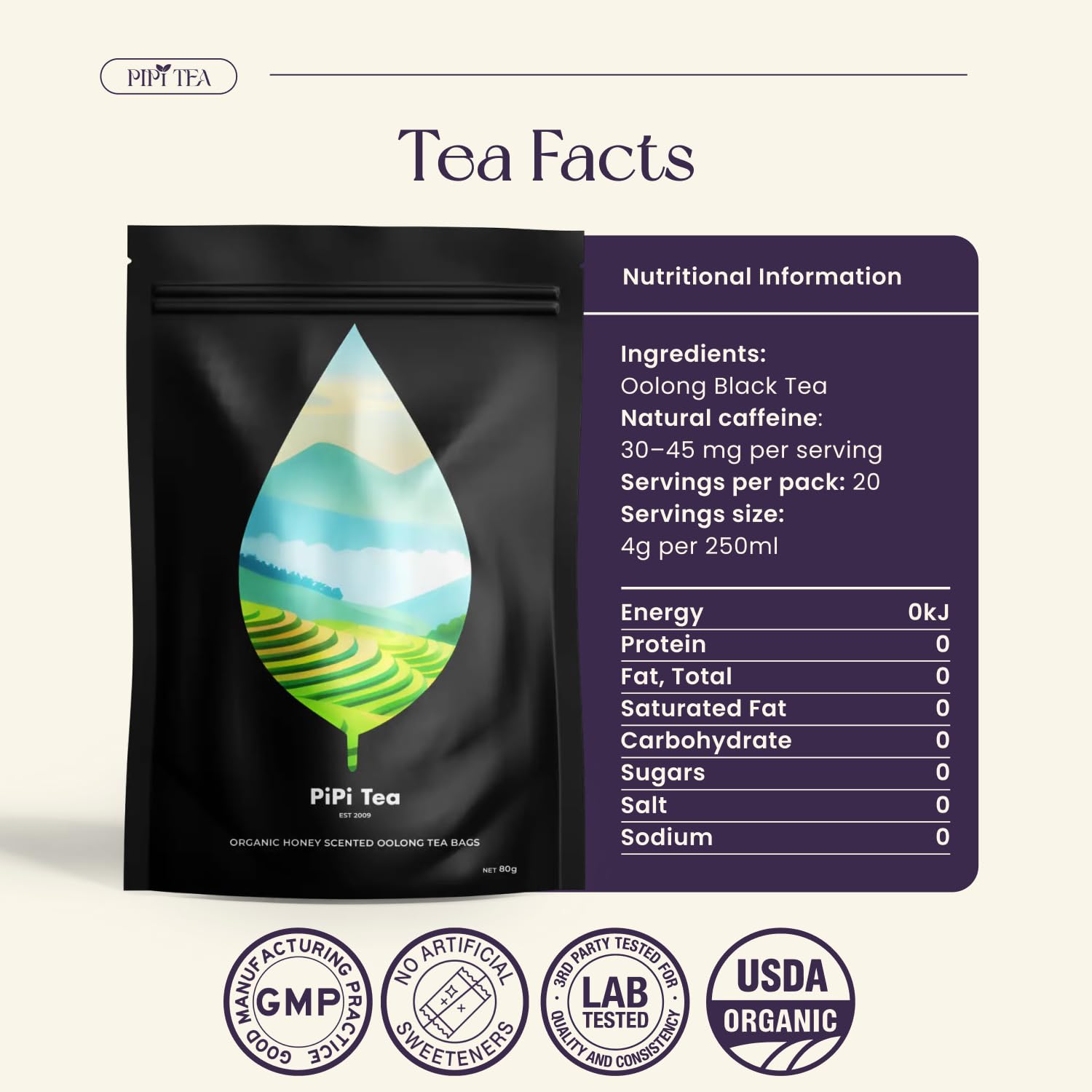 Bulk 20-bag pack enables easy daily tea rituals at home or work.