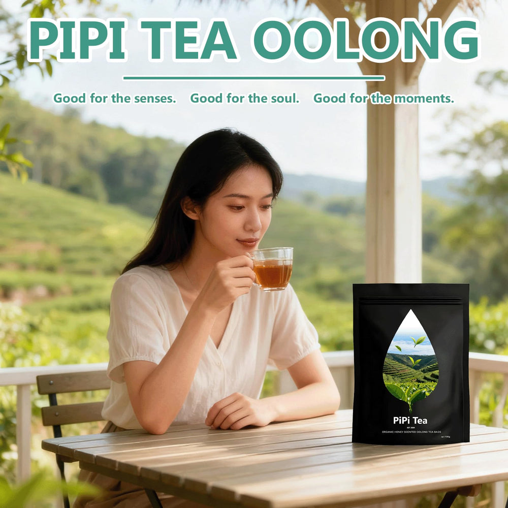 Pipi Tea Oolong leaves close-up showing premium high-altitude harvest.
