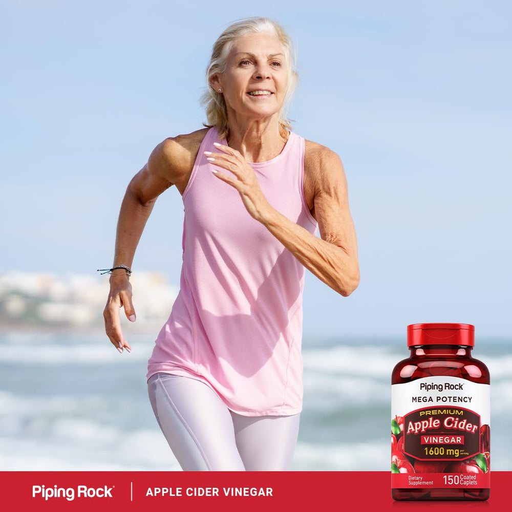 Piping Rock Apple Cider Vinegar Caplets in hand—high-potency daily option for wellness.