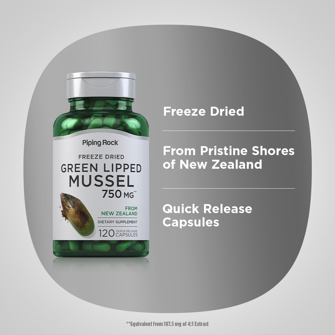 Piping Rock Green Lipped Mussel 4:1 extract graphic highlights potency.