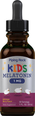 Piping Rock Melatonin Liquid Berry flavor close-up highlighting dropper cap