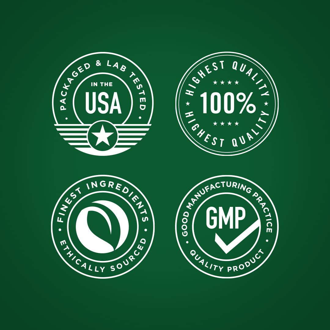 Lab-tested ingredients seal on bottle signaling trusted quality.