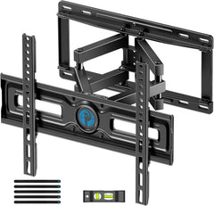 Pipishell full-motion TV wall mount with dual arms for secure, flexible viewing.