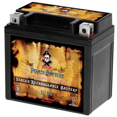 Pirate Battery YTX5L-BS compact dimensions enabling fit in tight compartments for easy installation.