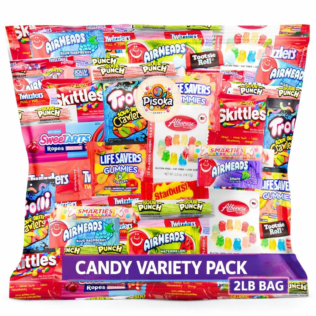 Pisoka Assorted Candy Mix bag with colorful variety, perfect for sharing at parties.