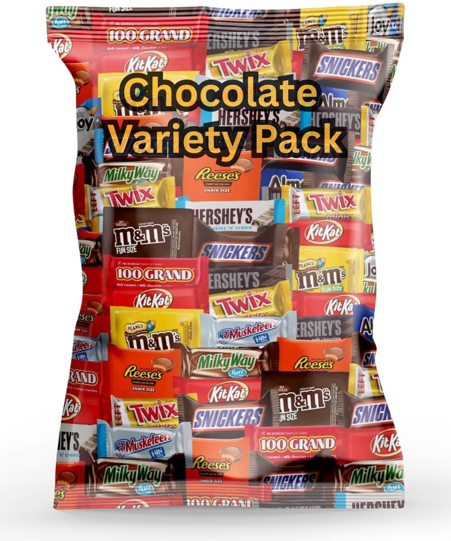Pisoka Chocolate Candy Variety Pack front view, ready for Halloween sharing