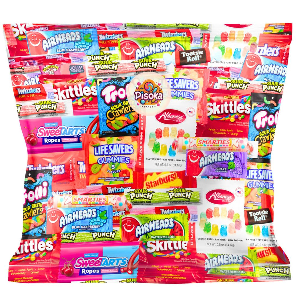 Pisoka Variety Pack Gummies Sour Candies image, bulk candy for gatherings and snacking.