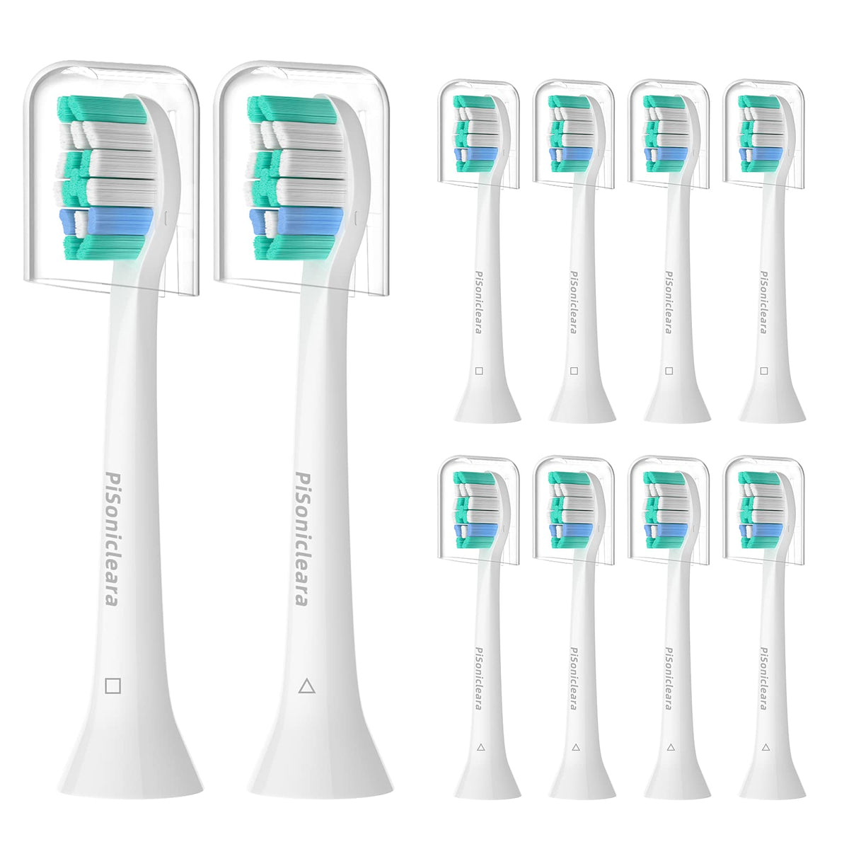 Pisonicleara replacement heads 10-pack ready for Philips Sonicare use