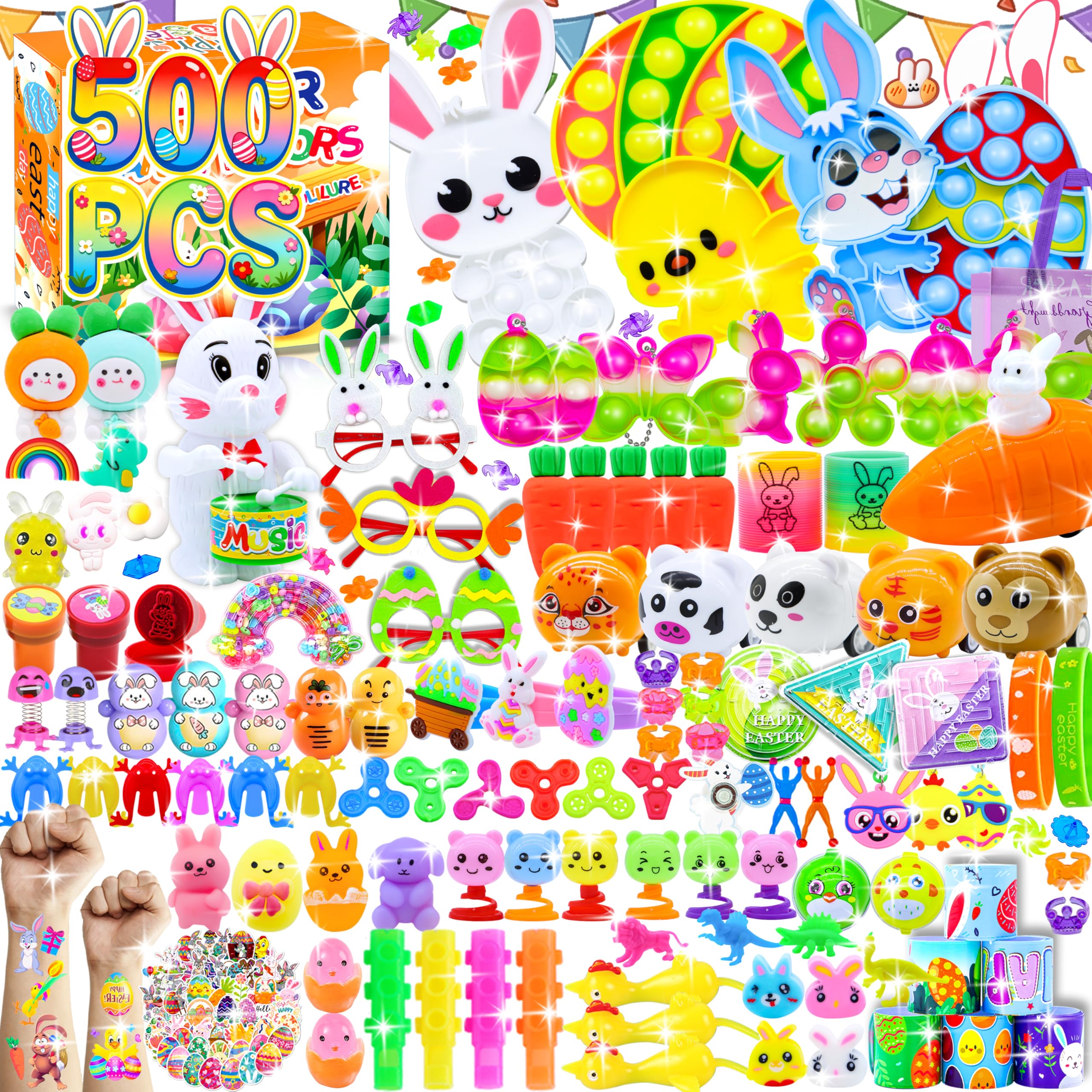 Pistroy Easter eggs fillers with a colorful toy variety for kids' Easter baskets.