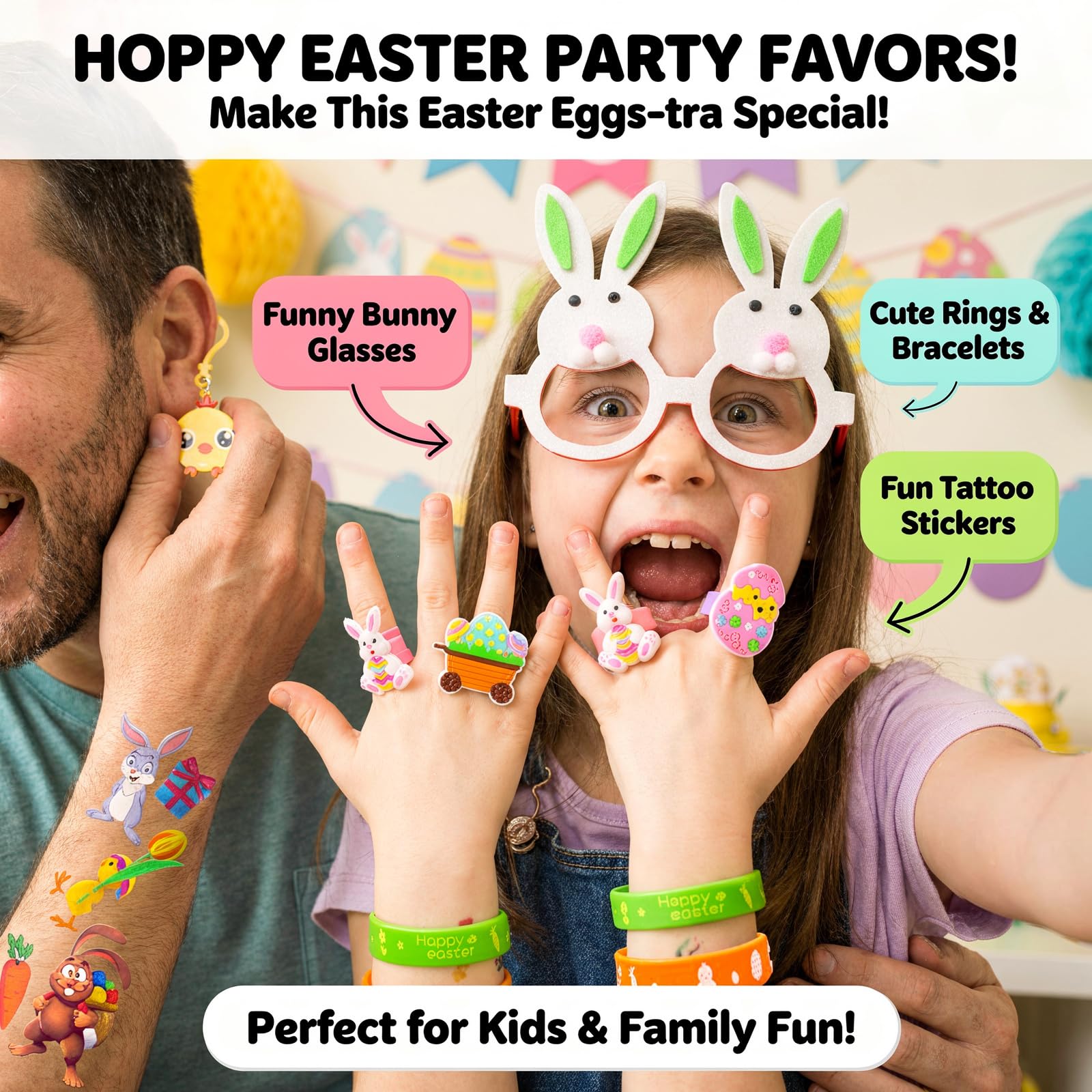 Pistroy kid party favors for Easter celebrations and birthdays.