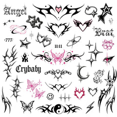 Pixel Hearts neotribal tramp stamp tattoos for bold festival looks