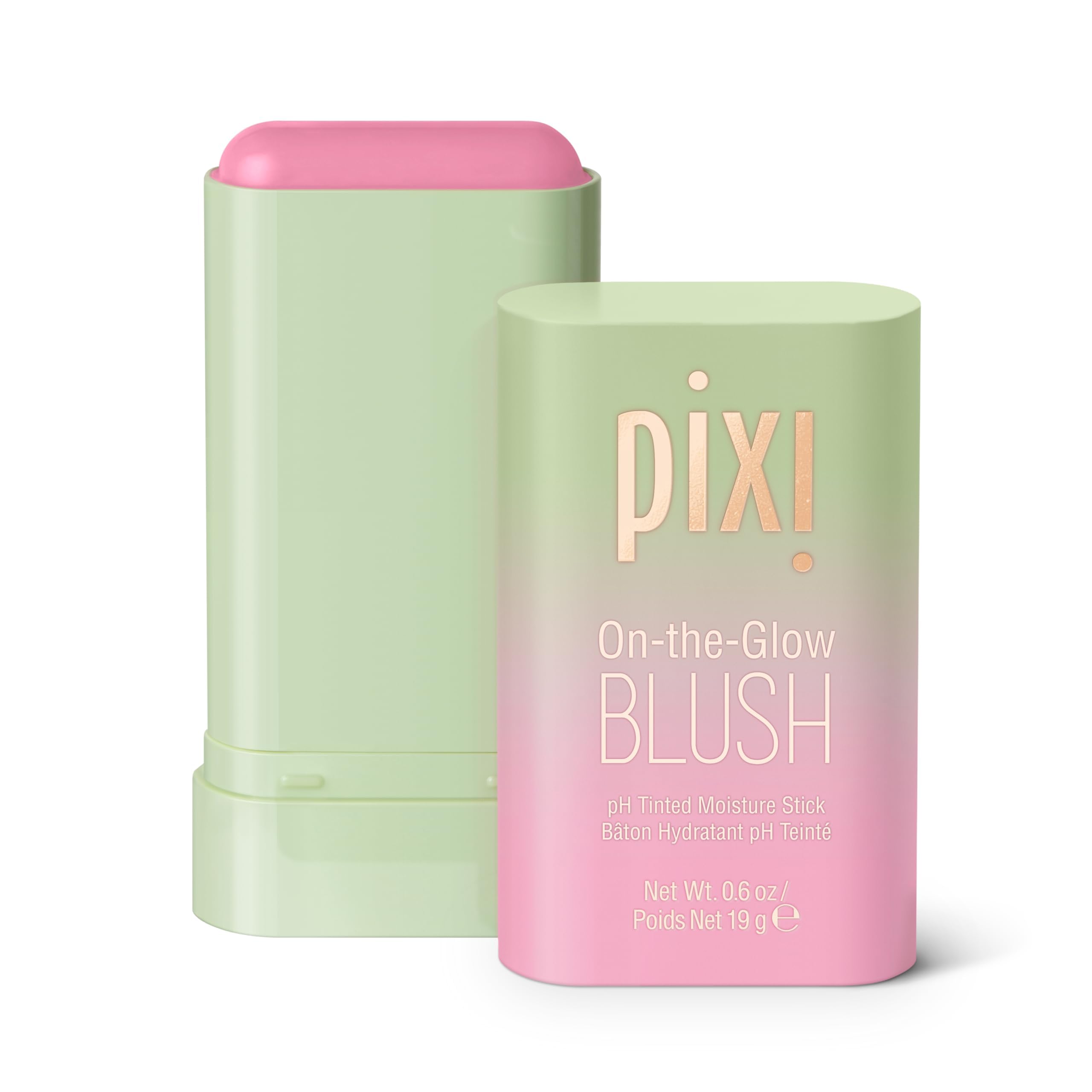 Pixi On-the-Glow Blush Stick Cheektone packaging shown for on-the-go touch-ups.